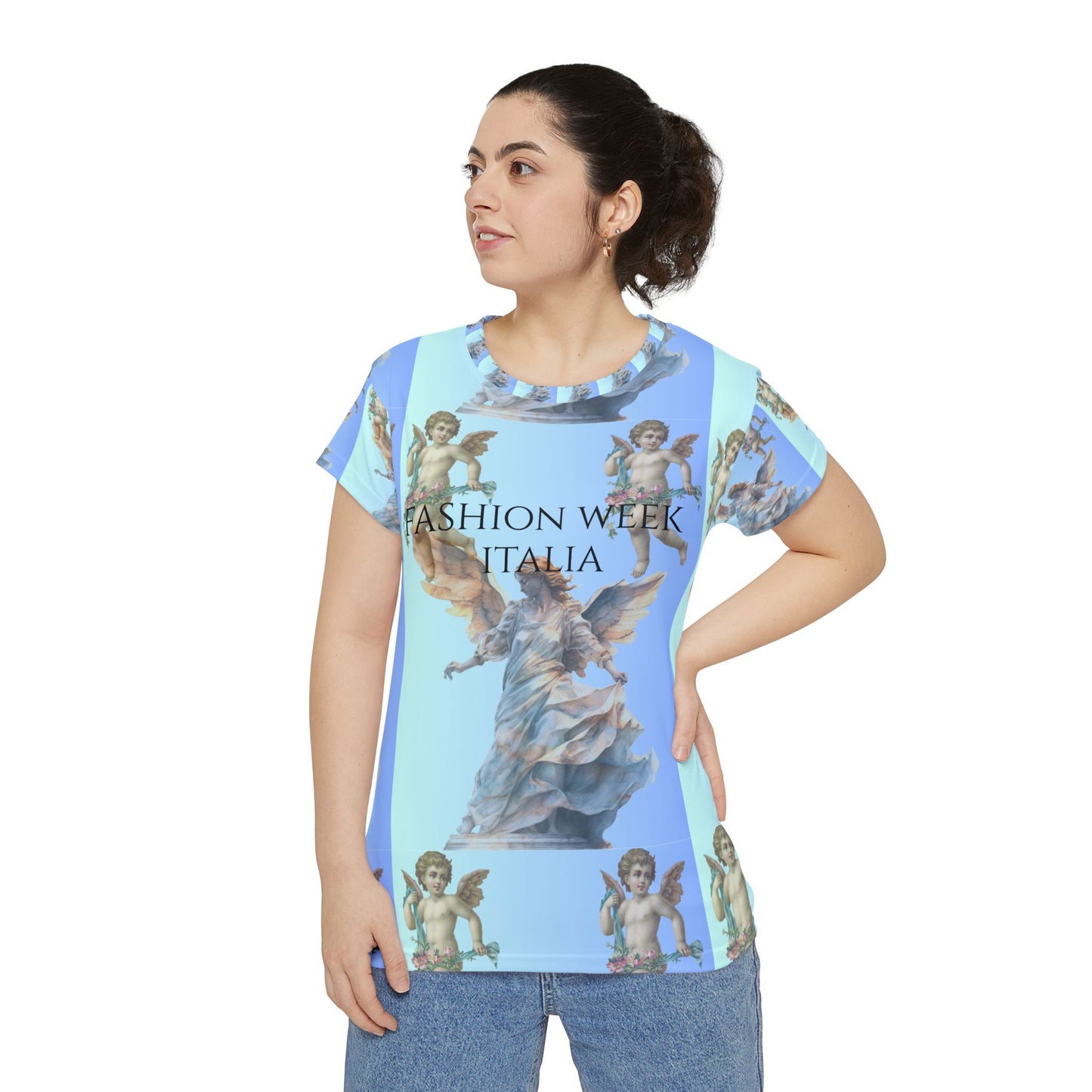 Women's Short Sleeve Shirt Baroque Motive - Fashion Week Italia