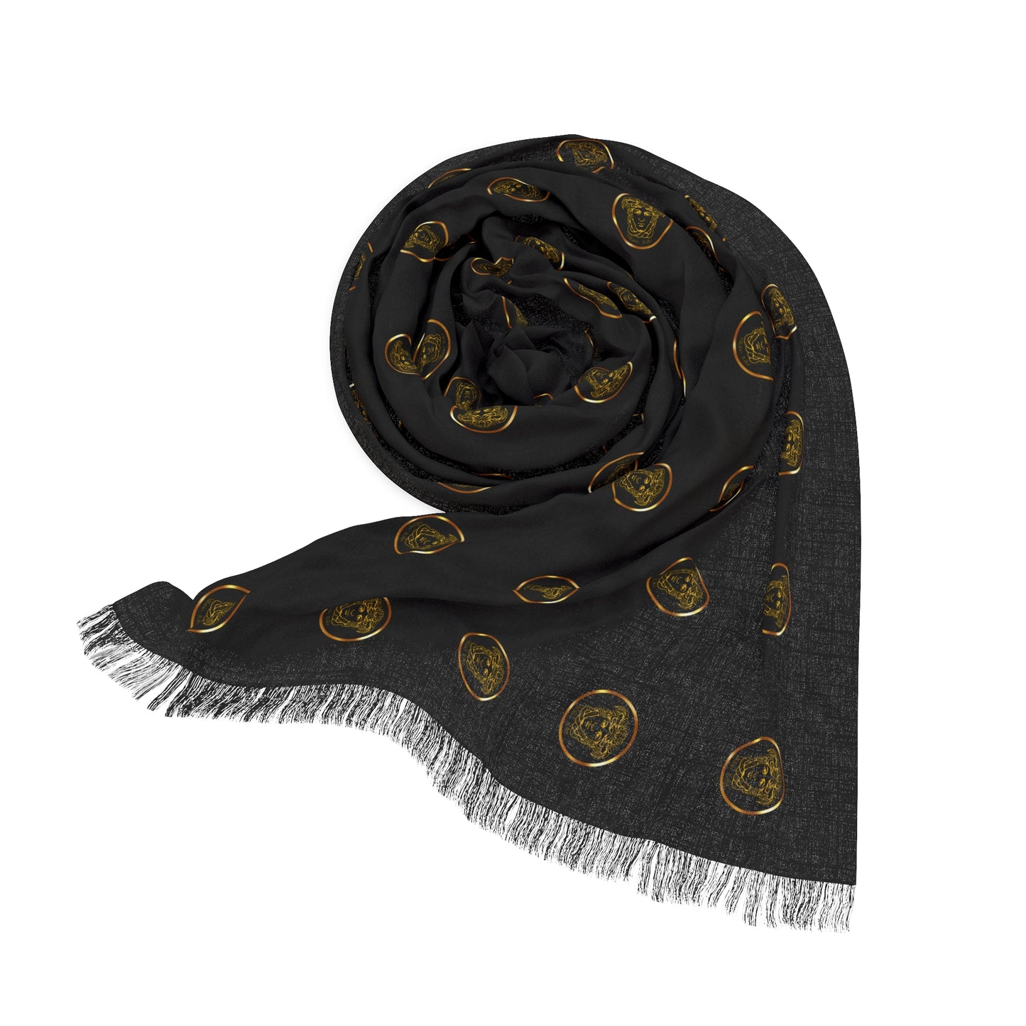 Medusa Elegant Light Scarf - Black and Gold