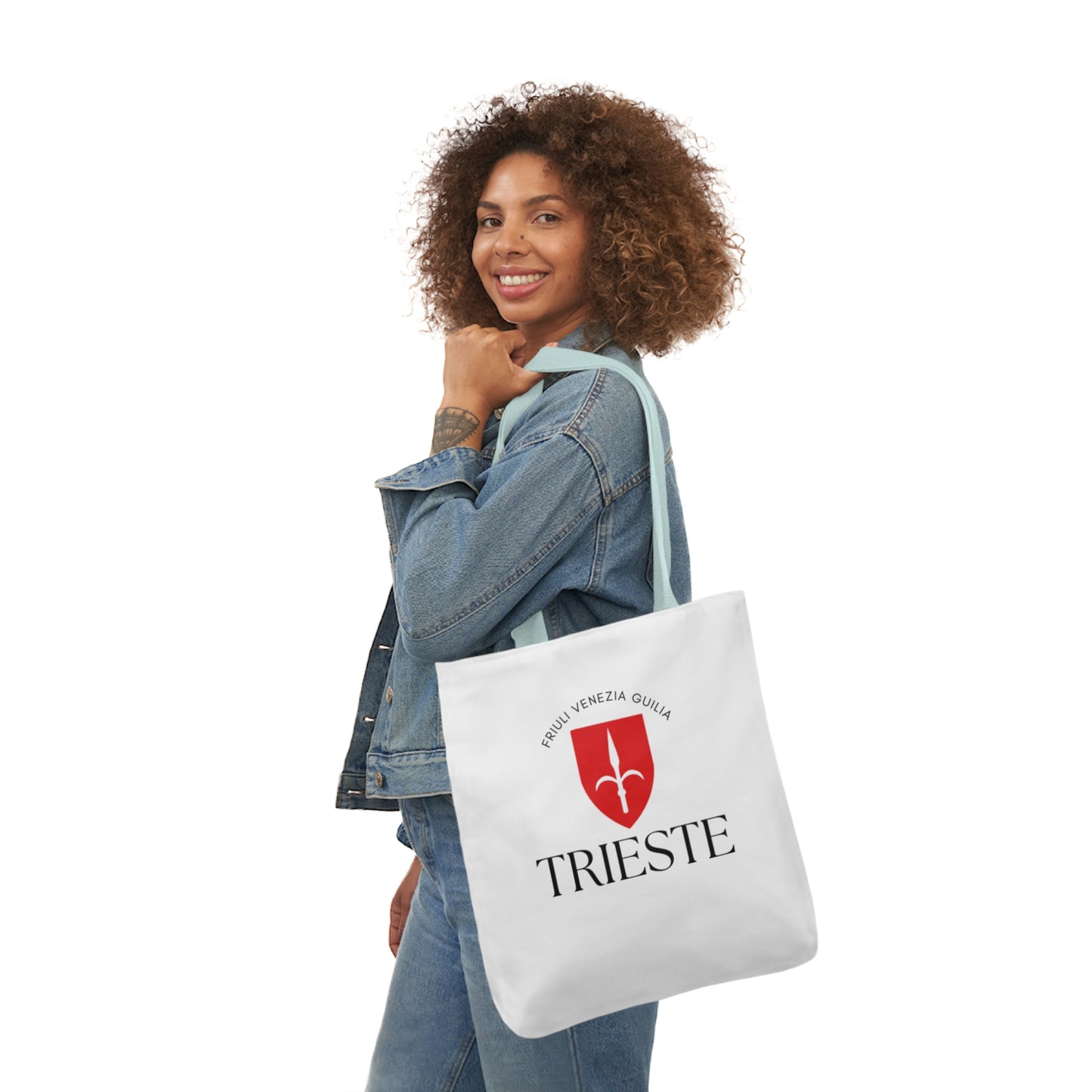 Trieste Canvas Tote Bag with 5-Color Straps - Stylish & Versatile Accessory