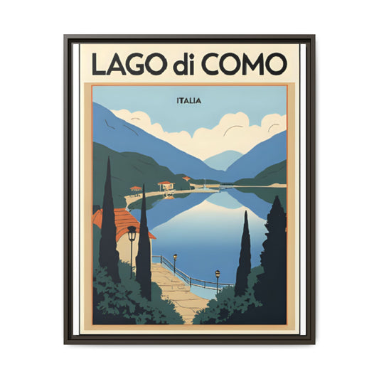 Scenic Framed Wall Art Print from the famous Como Lake, Lago di Como. Gift for Italian Lake Lovers.