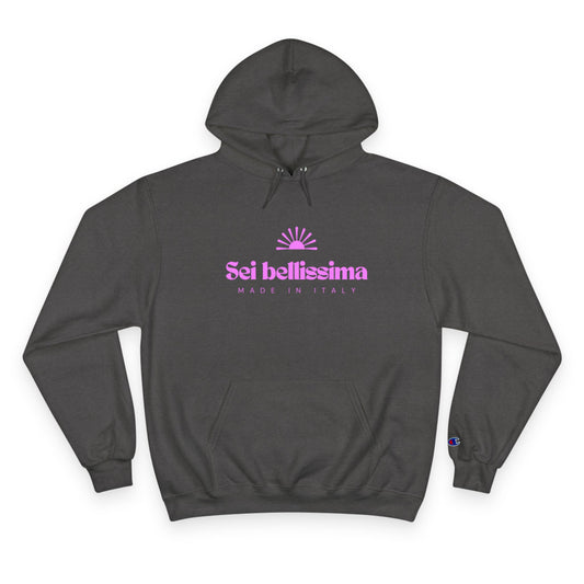 Sei Bellissima Champion Hoodie - Stylish White Pullover for Comfort and Fashion