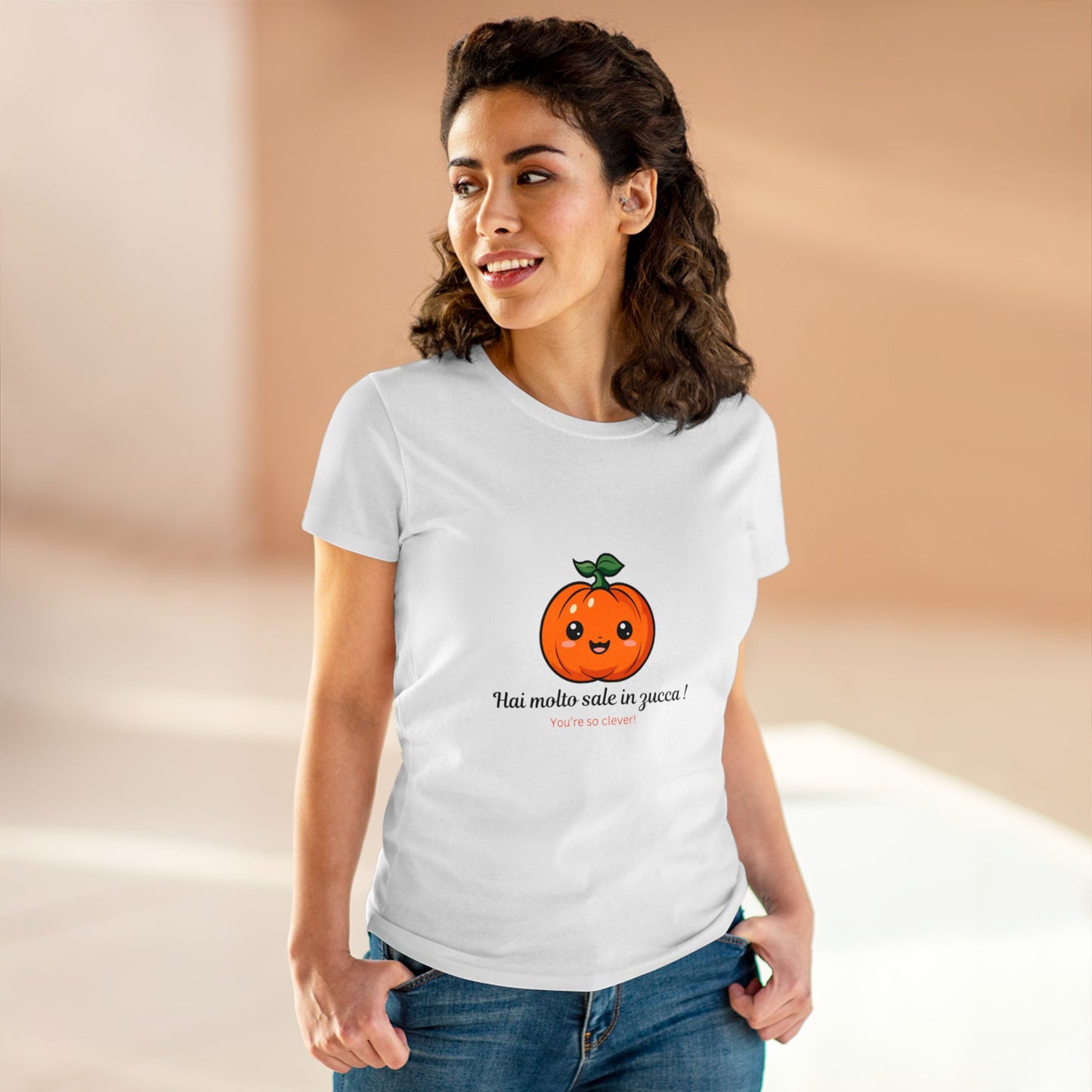 Pumpkin Cute Quote Women's Cotton Tee - Perfect for Fall & Halloween