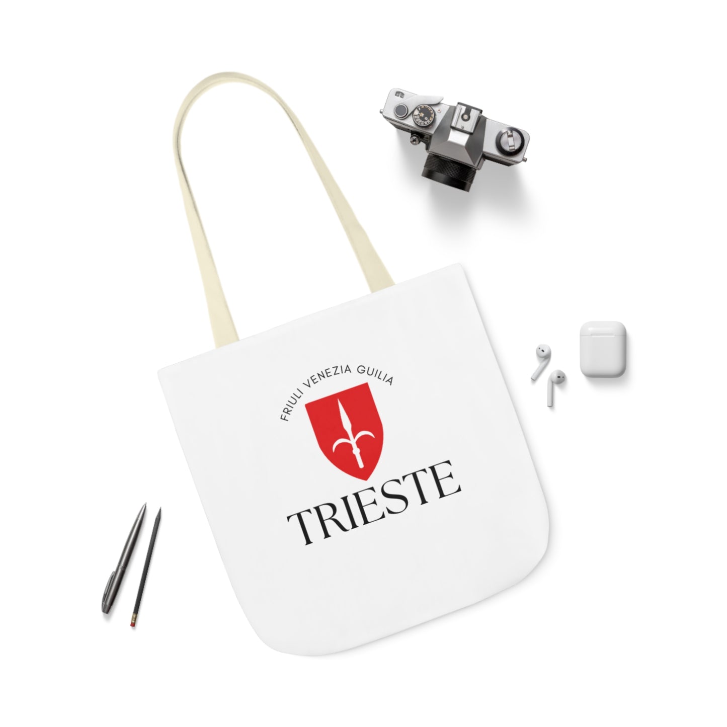 Trieste Canvas Tote Bag with 5-Color Straps - Stylish & Versatile Accessory