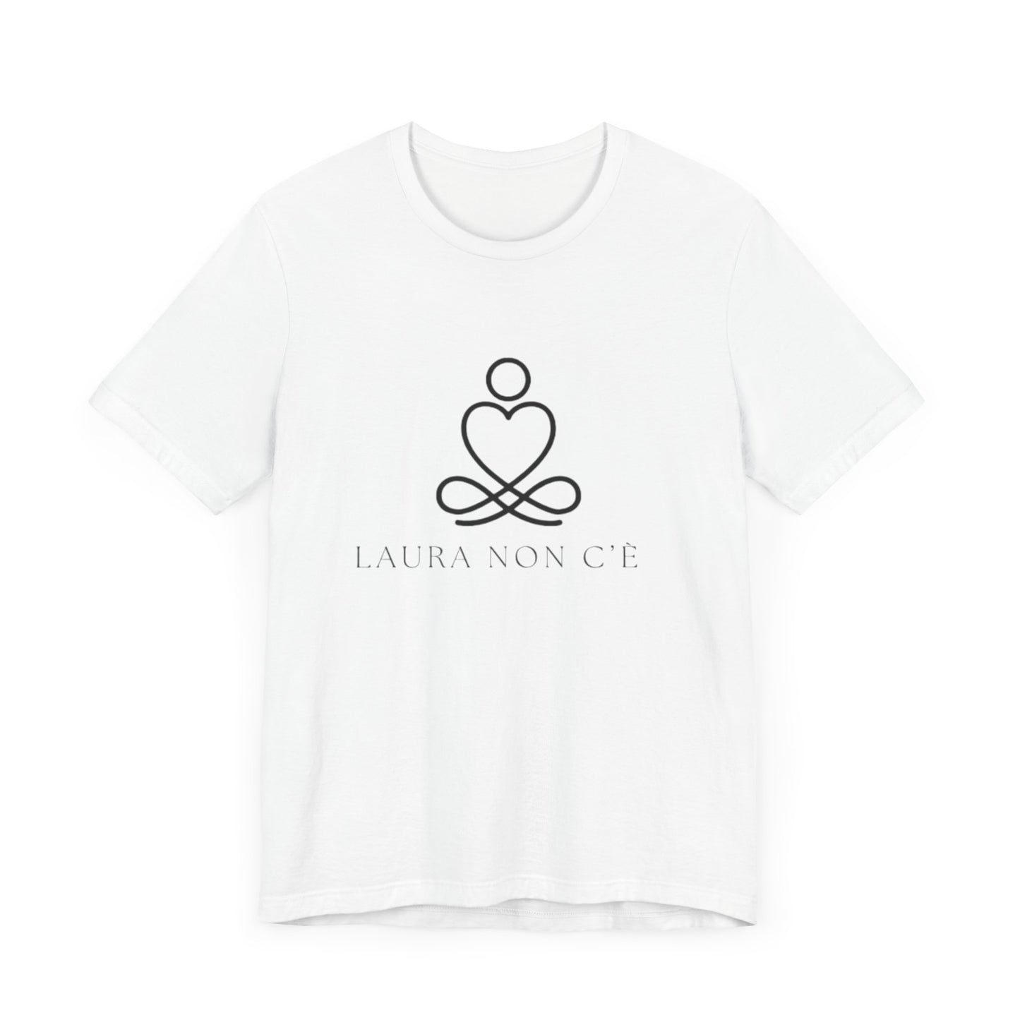 Italian Branded Jersey Short Sleeve Tee with Song slogan : Laura non c'è (Laura is not here) Unisex
