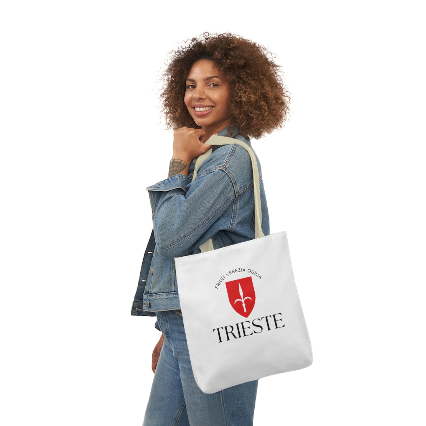 Trieste Canvas Tote Bag with 5-Color Straps - Stylish & Versatile Accessory