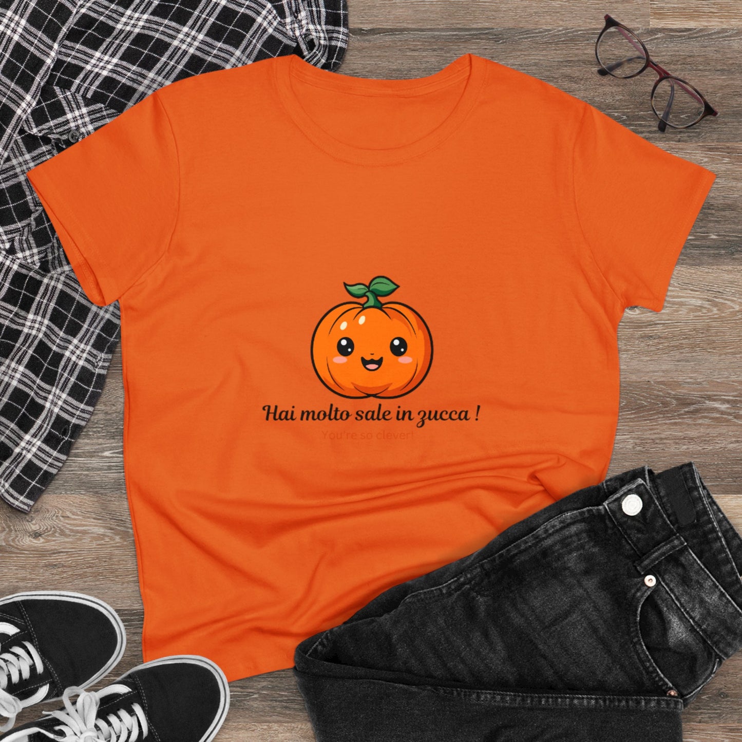 Pumpkin Cute Quote Women's Cotton Tee - Perfect for Fall & Halloween