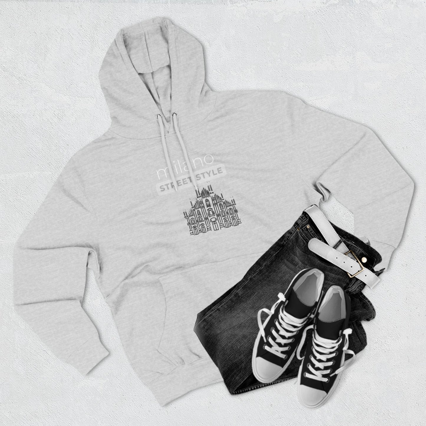 Milan Men Street Style Three-Panel Fleece Hoodie