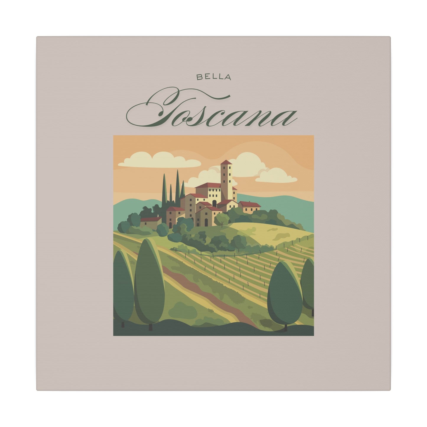 'Bella Toscana' Vintage Landscape Decor - Scenic Canvas Wall Art