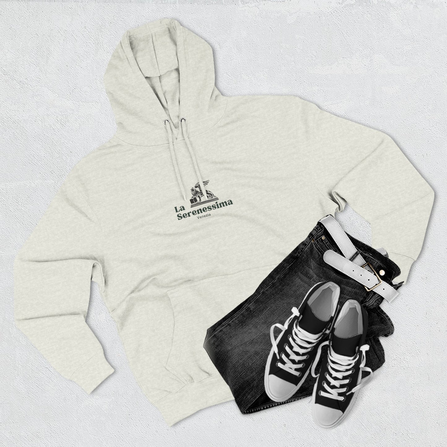 Venezia - La Serenessima Three-Panel Fleece Hoodie - Cozy & Stylish Italian-Inspired Winter Wear