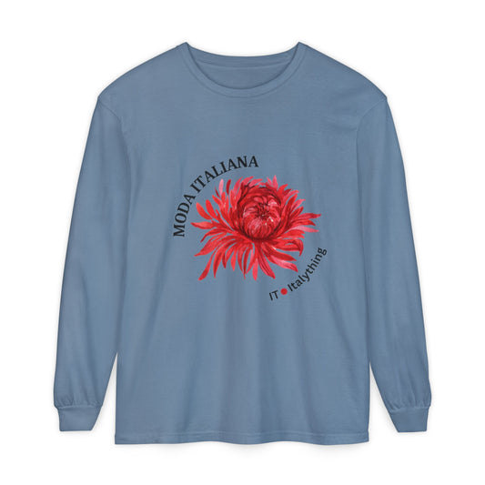 Floral Design Long Sleeve T-Shirt - Moda Italiana Design