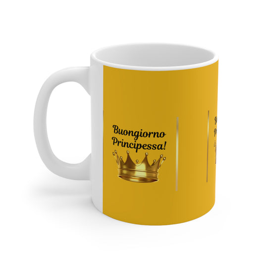 Buongiorno Principessa! Ceramic Coffee Mug — Yello Capuccino Mug (11oz)