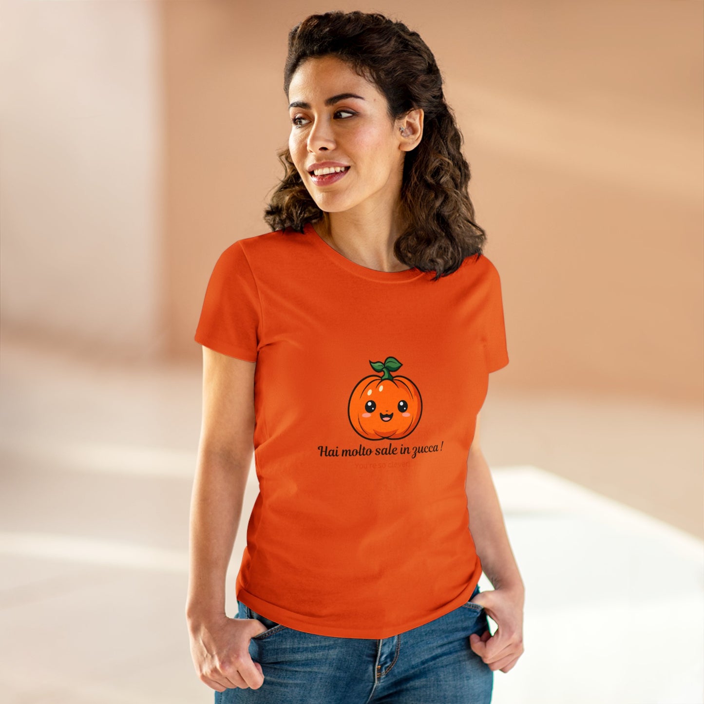 Pumpkin Cute Quote Women's Cotton Tee - Perfect for Fall & Halloween