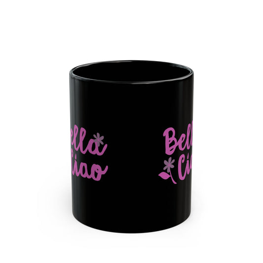 Black Mug with Italian Bella Ciao Motive