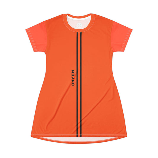 Orange Chic Milano T-Shirt Dress - Casual or for going out