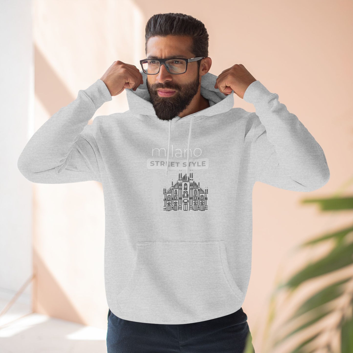 Milan Men Street Style Three-Panel Fleece Hoodie