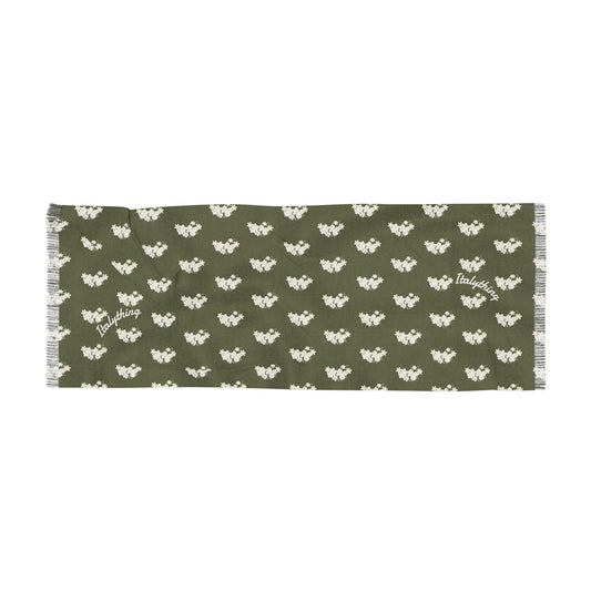 Floral Pattern Scarf Olive — Lightweight Scarf
