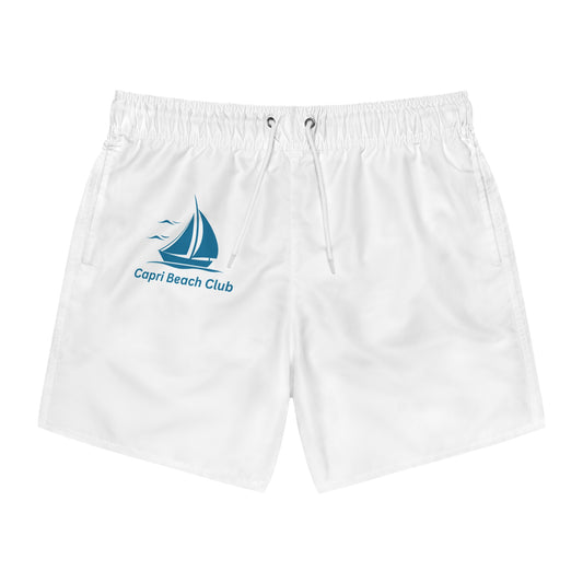 Swim Trunks with Capri Beach Club branding