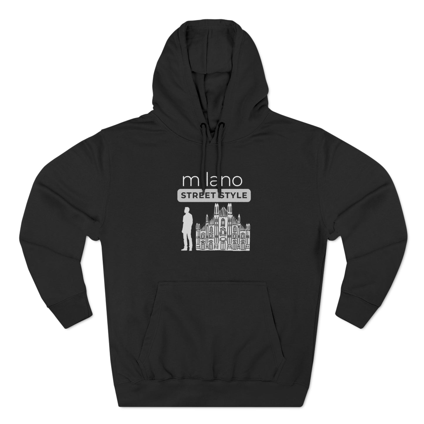 Milan Men Street Style Three-Panel Fleece Hoodie