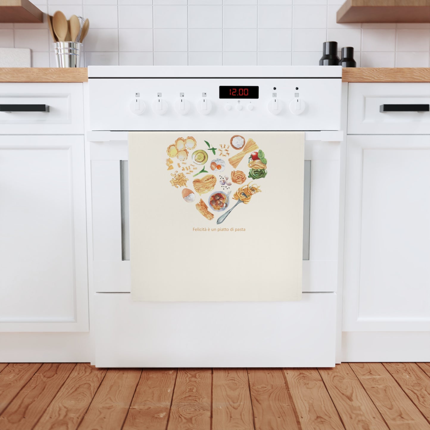 Geschirrtuch aus Baumwolle mit Pasta-Logo aus unserer Cucina Italiana Kollektion