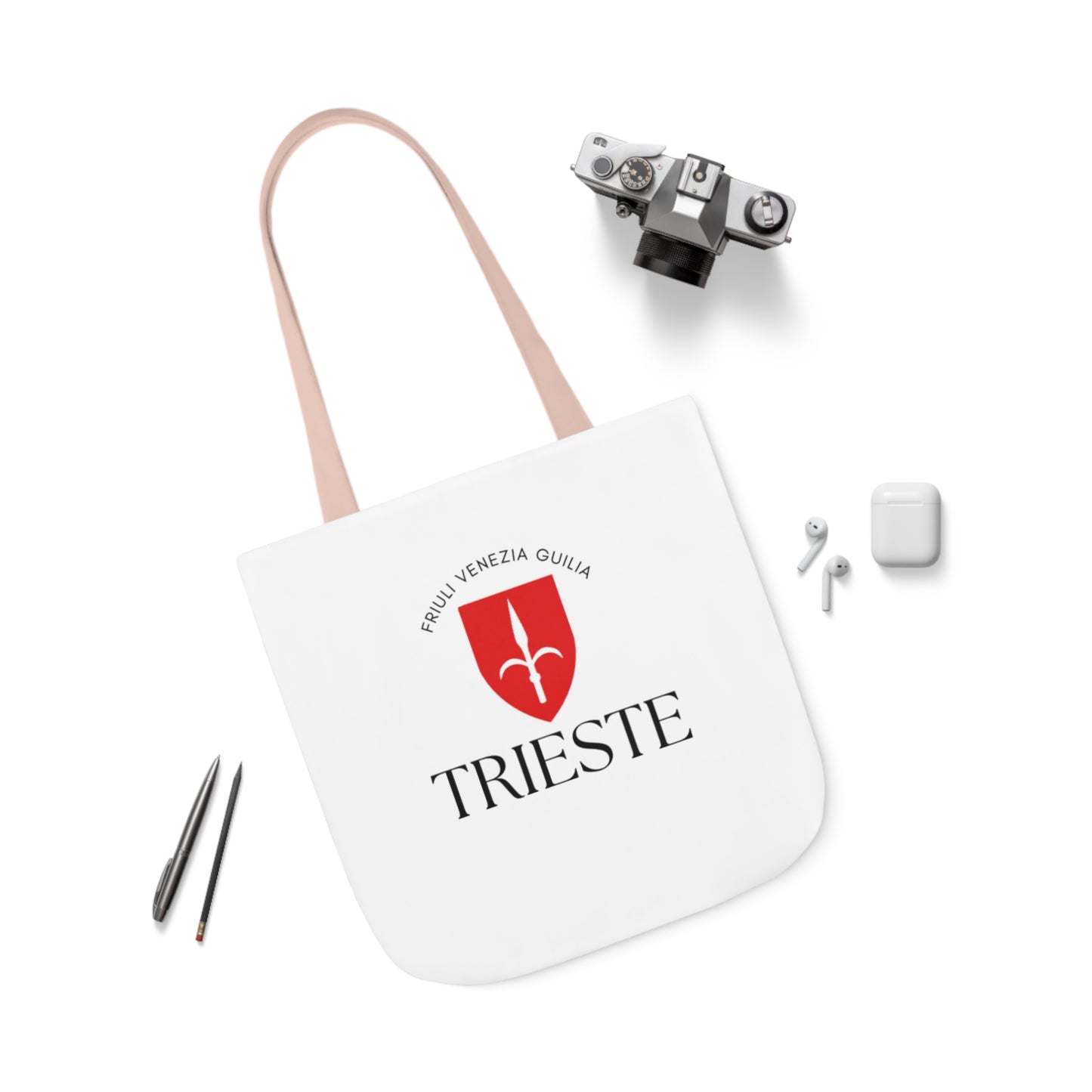 Trieste Canvas Tote Bag with 5-Color Straps - Stylish & Versatile Accessory
