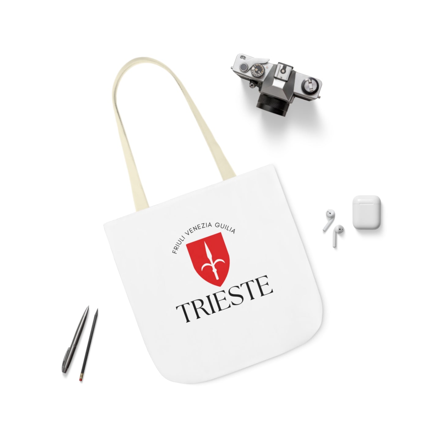 Trieste Canvas Tote Bag with 5-Color Straps - Stylish & Versatile Accessory