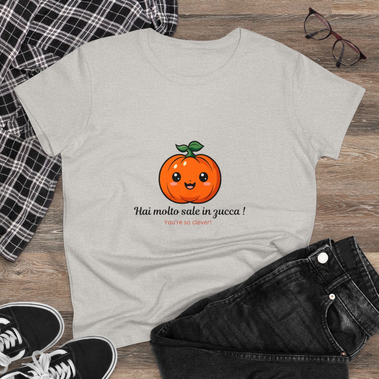 Pumpkin Cute Quote Women's Cotton Tee - Perfect for Fall & Halloween