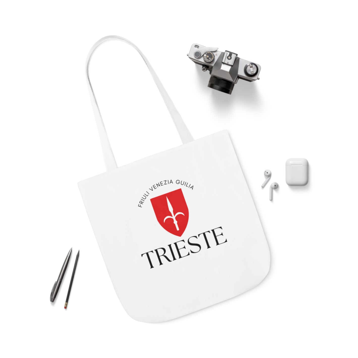 Trieste Canvas Tote Bag with 5-Color Straps - Stylish & Versatile Accessory