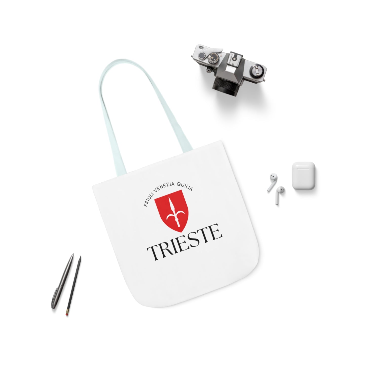 Trieste Canvas Tote Bag with 5-Color Straps - Stylish & Versatile Accessory