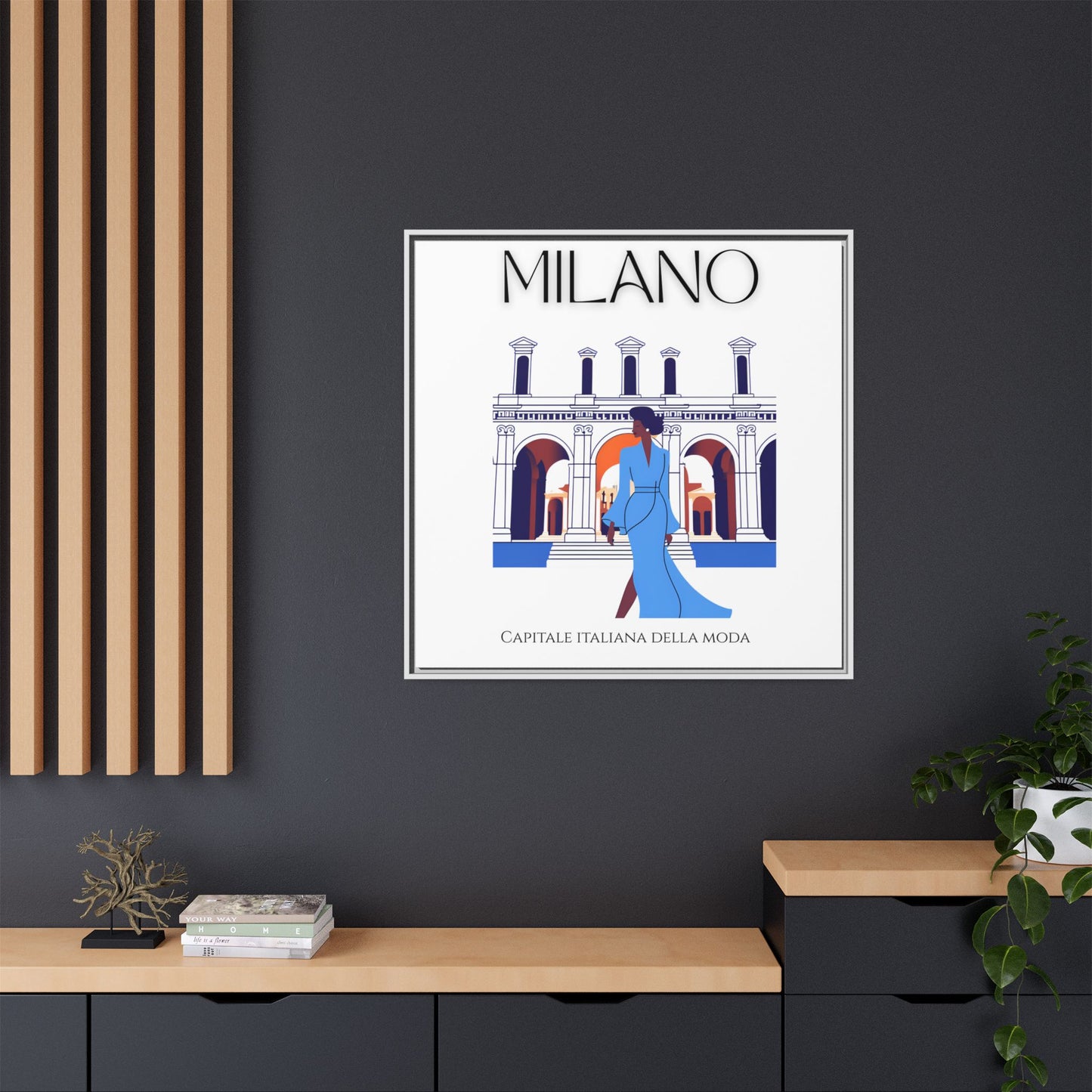 Milano Framed Canvas Art - Fashion Capital Wall Decor