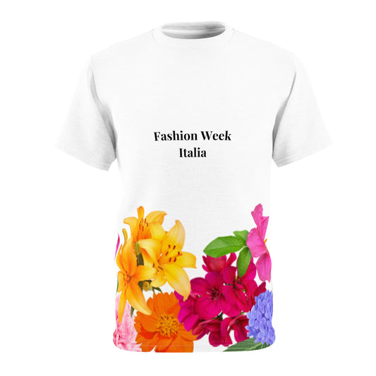 Fashion Week Floral Design Tee, Spring Style Top