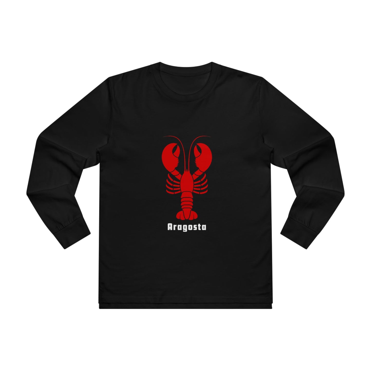 Italian Design Black Men’s Longsleeve Tee with lobster motif