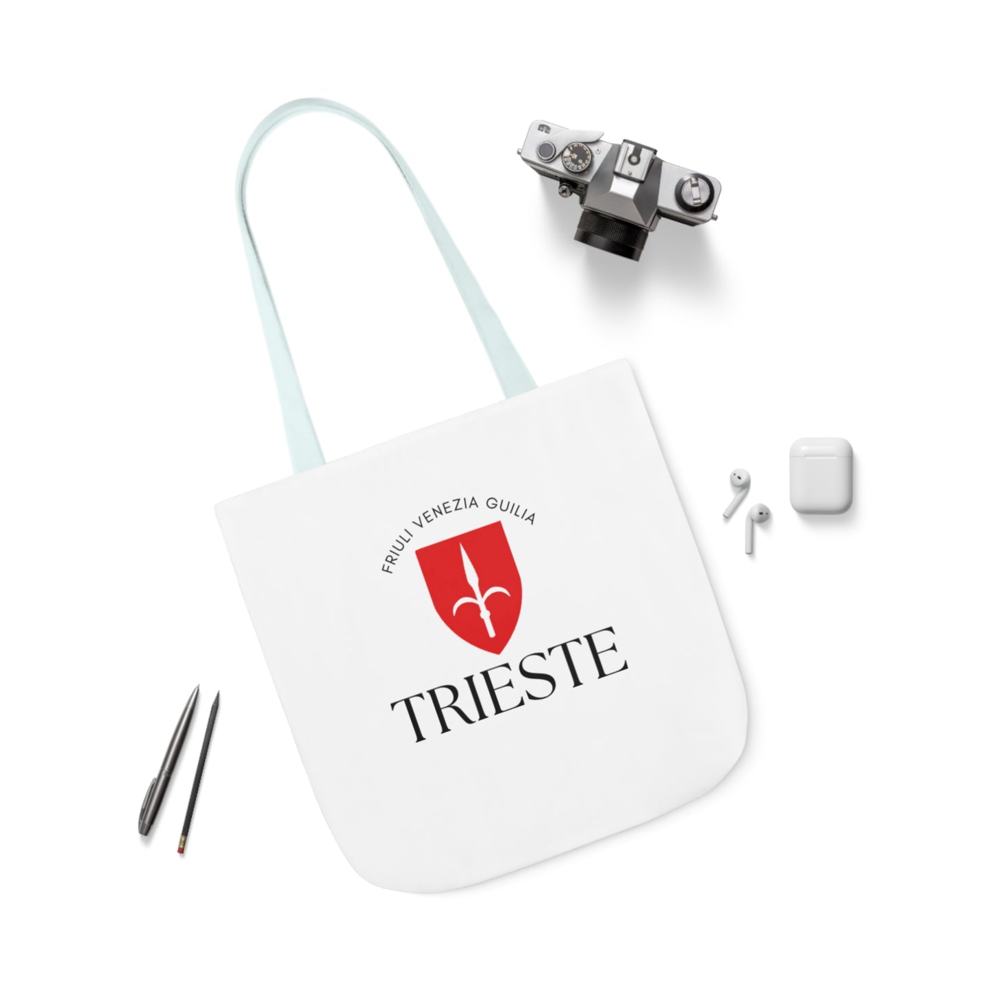 Trieste Canvas Tote Bag with 5-Color Straps - Stylish & Versatile Accessory