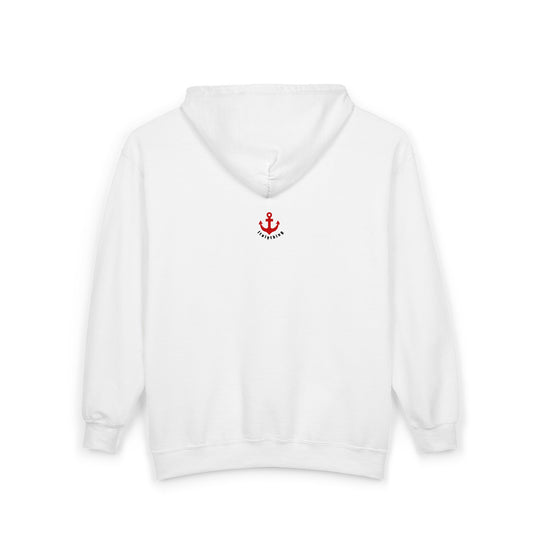 Seahorse & Anchor Zip Hoodie — Nautical Embroidered Full‑Zip Sweatshirt