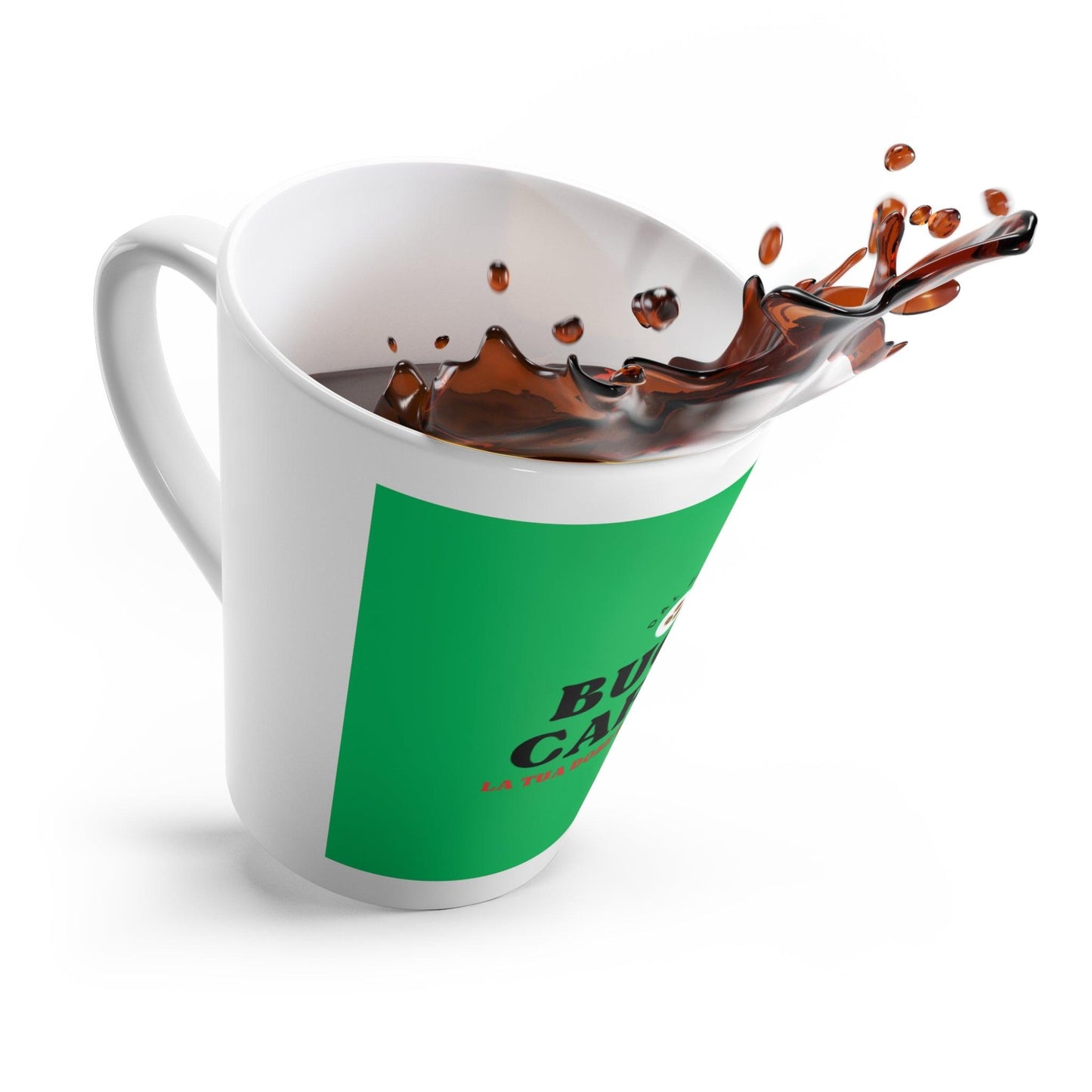 Caffè Latte Mug with Italian Phrase: BUON CAFFÈ - LA TUA DOSE DI CAFFEINA