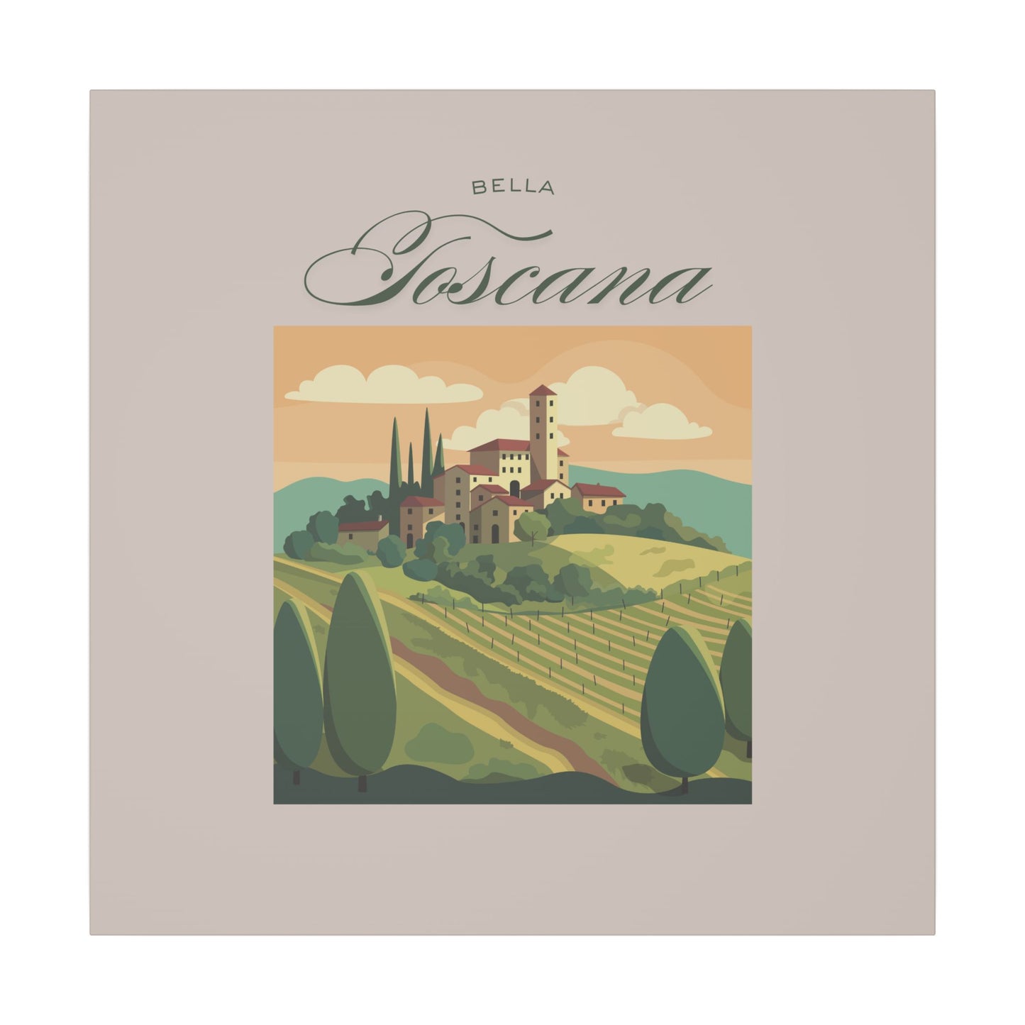 'Bella Toscana' Vintage Landscape Decor - Scenic Canvas Wall Art
