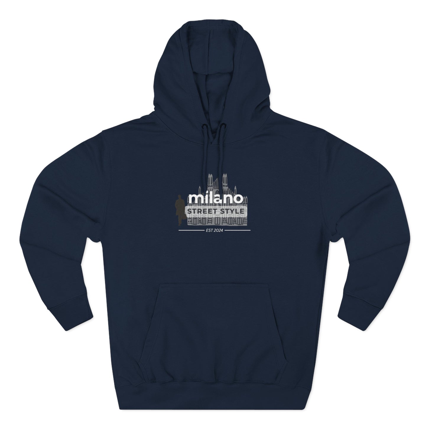 Milan Men Street Style Three-Panel Fleece Hoodie
