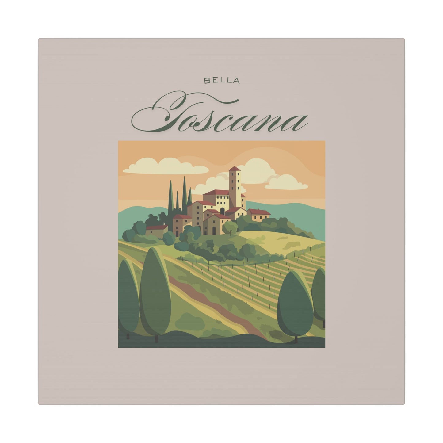 'Bella Toscana' Vintage Landscape Decor - Scenic Canvas Wall Art