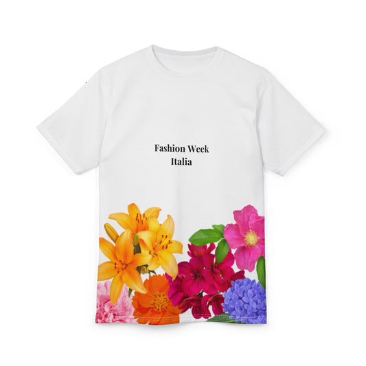 Fashion Week Floral Design Tee, Spring Style Top