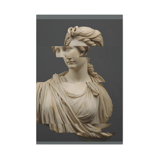 Abstract Antique Roman Female Sculpture Canvas Art