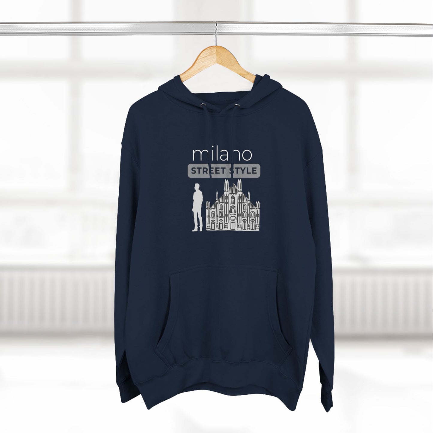 Milan Men Street Style Three-Panel Fleece Hoodie