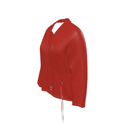 Red Milano Wrap Blazer