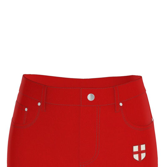 Milano Red Denim Maxi Skirt
