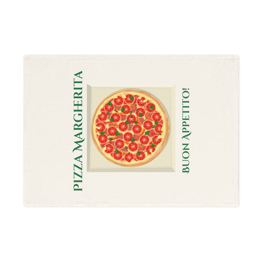 Geschirrtuch aus Baumwolle mit Pizza-Margherita-Motiv