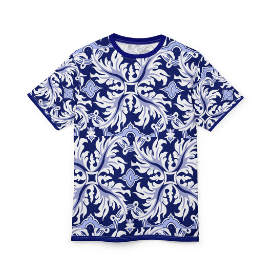 Italian Majolica Print T-shirt, Trendy Top