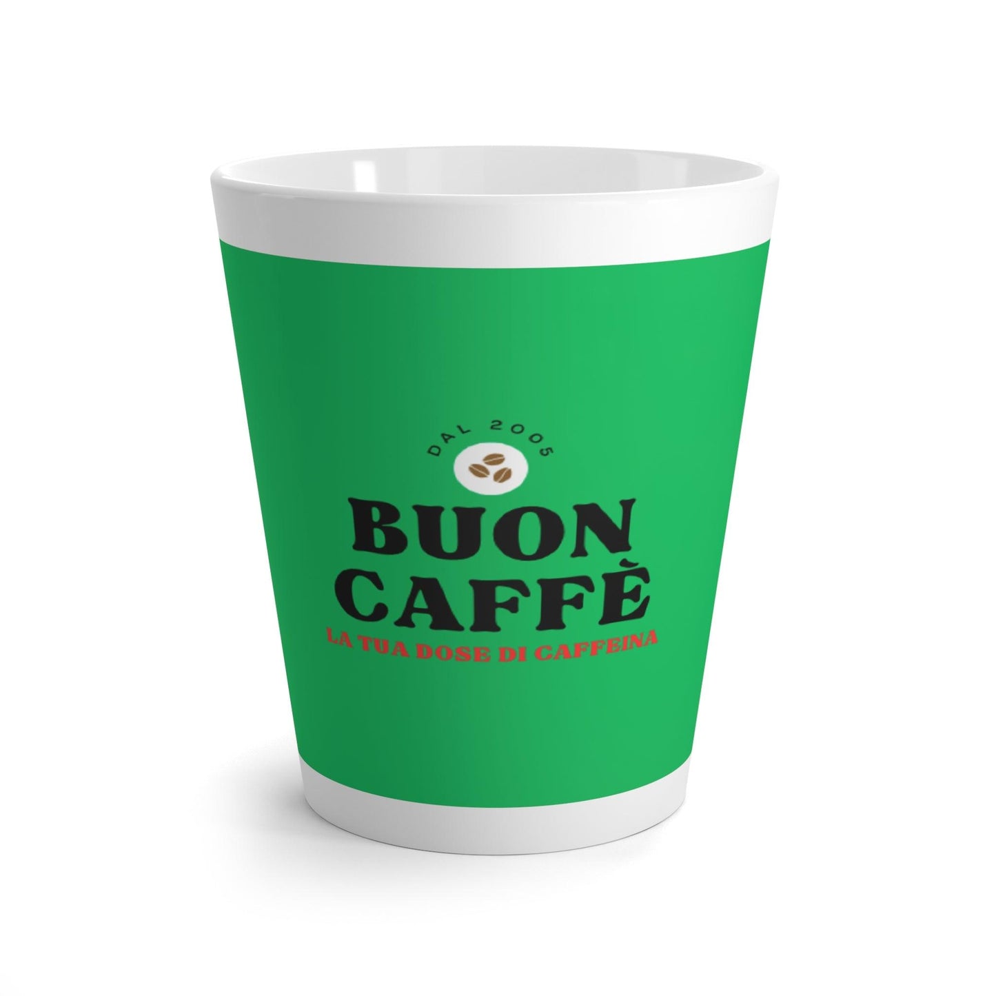 Caffè Latte Mug with Italian Phrase: BUON CAFFÈ - LA TUA DOSE DI CAFFEINA