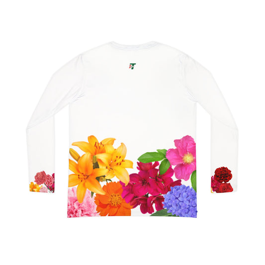Floral Design V-Neck Shirt for Fashion Lovers, Stylish Long Sleeve Tee, Perfect for Spring, Fashion Week Gift
