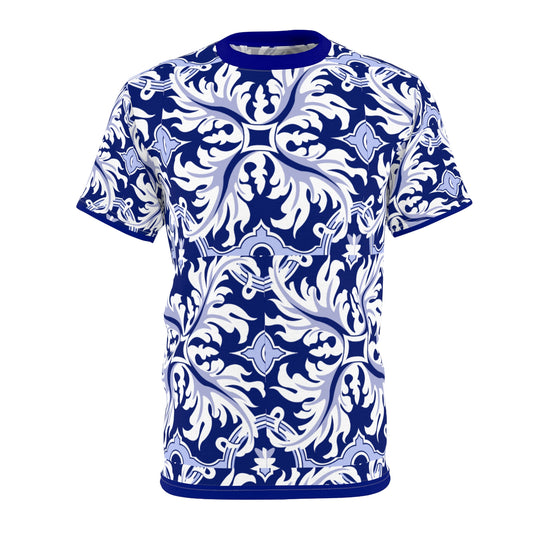 Italian Majolica Print T-shirt, Trendy Top