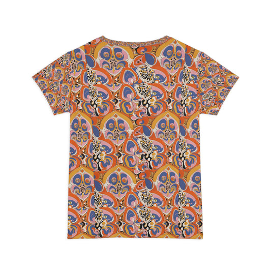 Pucci Style Print Women's Short Sleeve Shirt