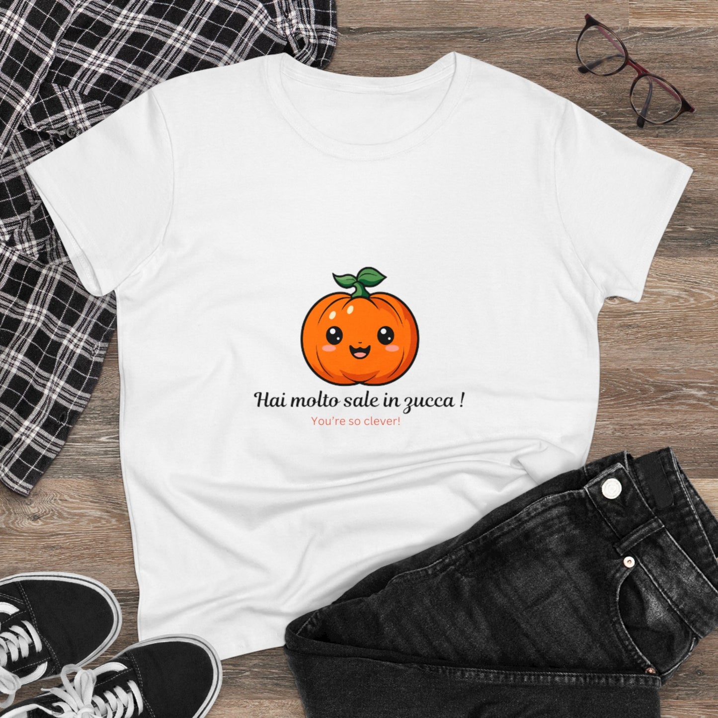 Pumpkin Cute Quote Women's Cotton Tee - Perfect for Fall & Halloween
