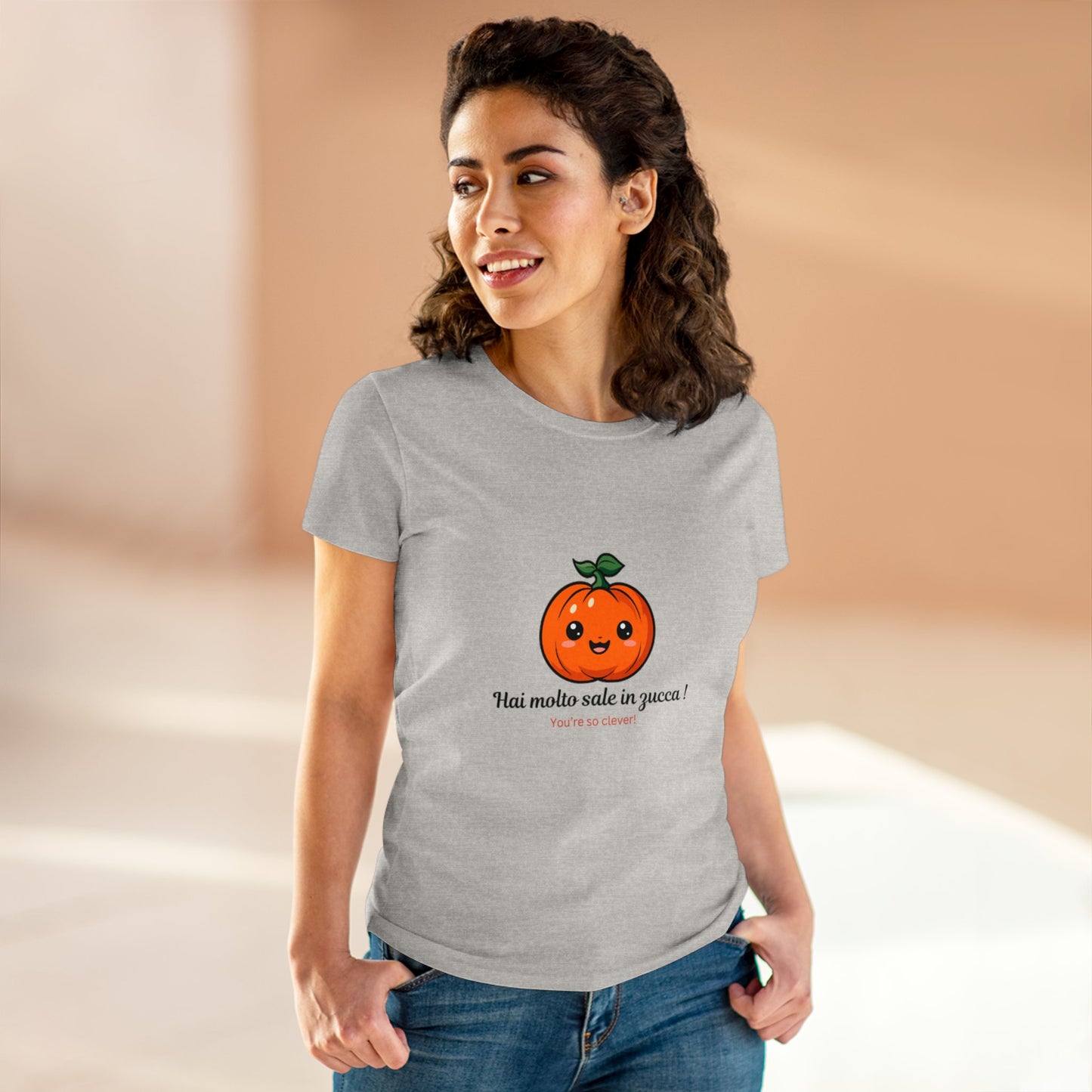 Pumpkin Cute Quote Women's Cotton Tee - Perfect for Fall & Halloween